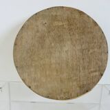 Plateau rond en bambou et nacre Capiz des Philippines, made in Italy, 1970