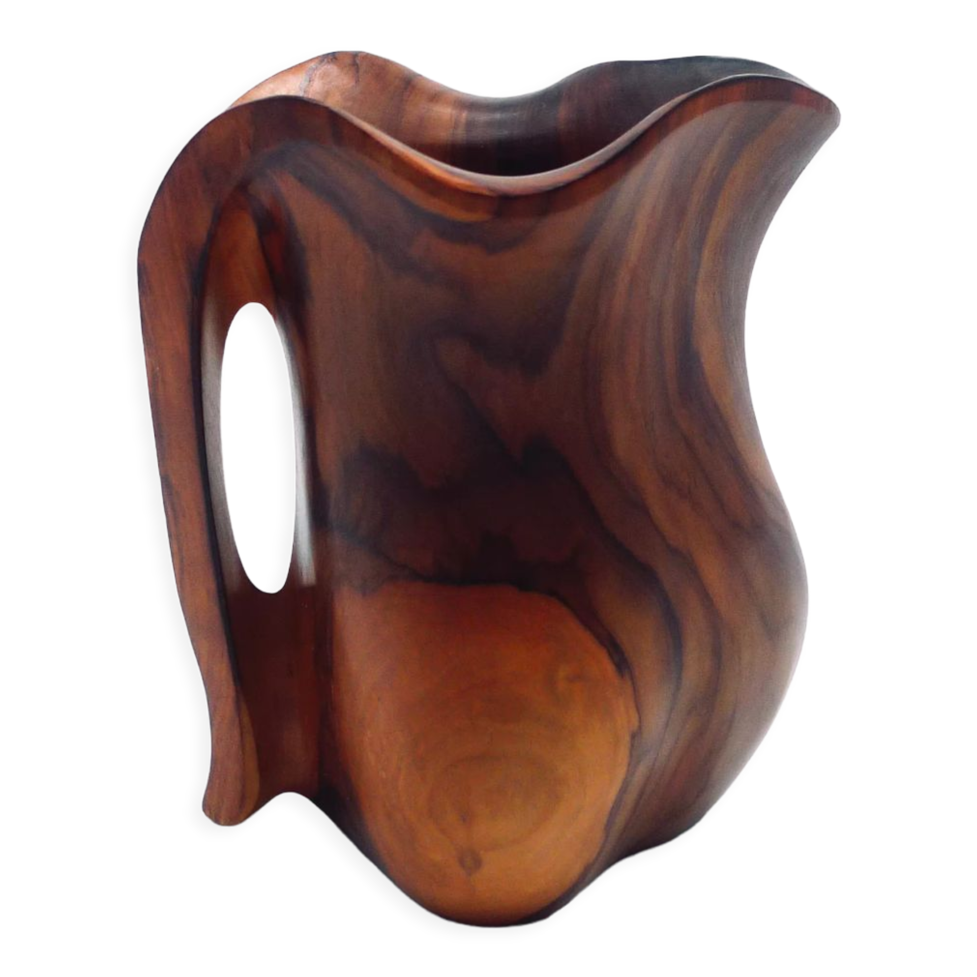 Olive wood pitcher