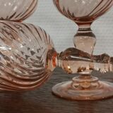 Set of 5 pink twisted water glasses "Rosaline" Luminarc France