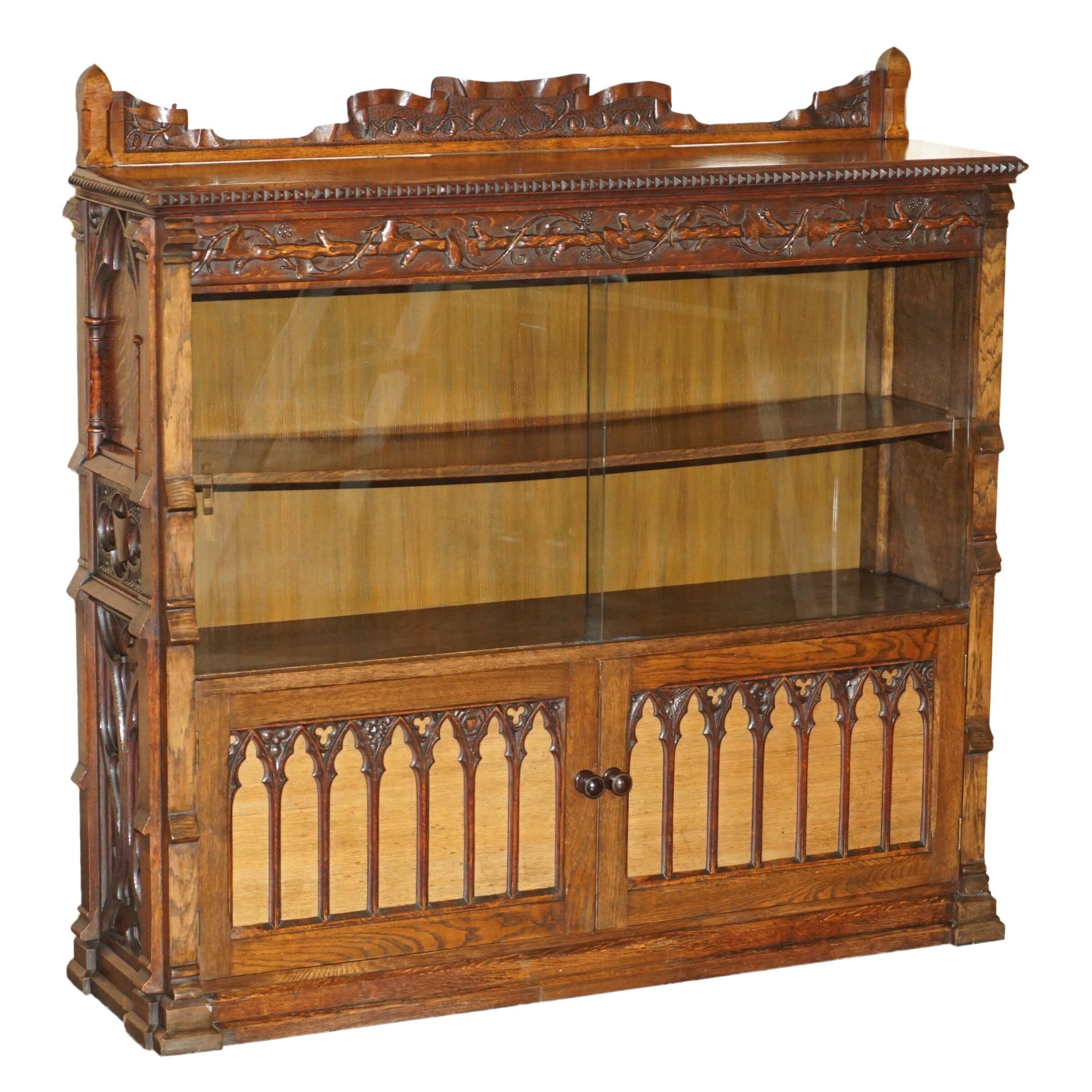 Gothic Revival library hand-carved by Pugin