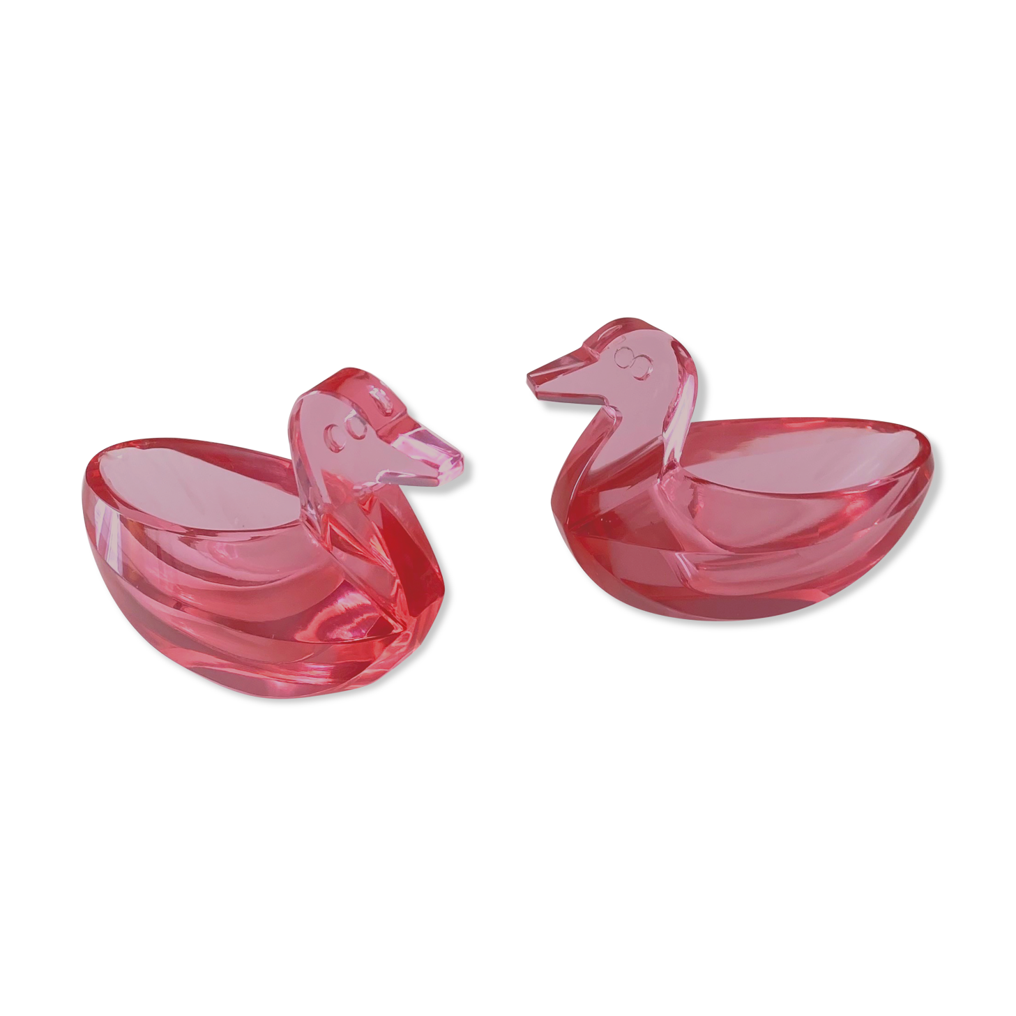 Broche Papillon Vintage En Verre Rose - Style Art Nouveau - Occasion