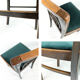 Lot de 4 chaises vintage bois brun, assise verte, style années 50