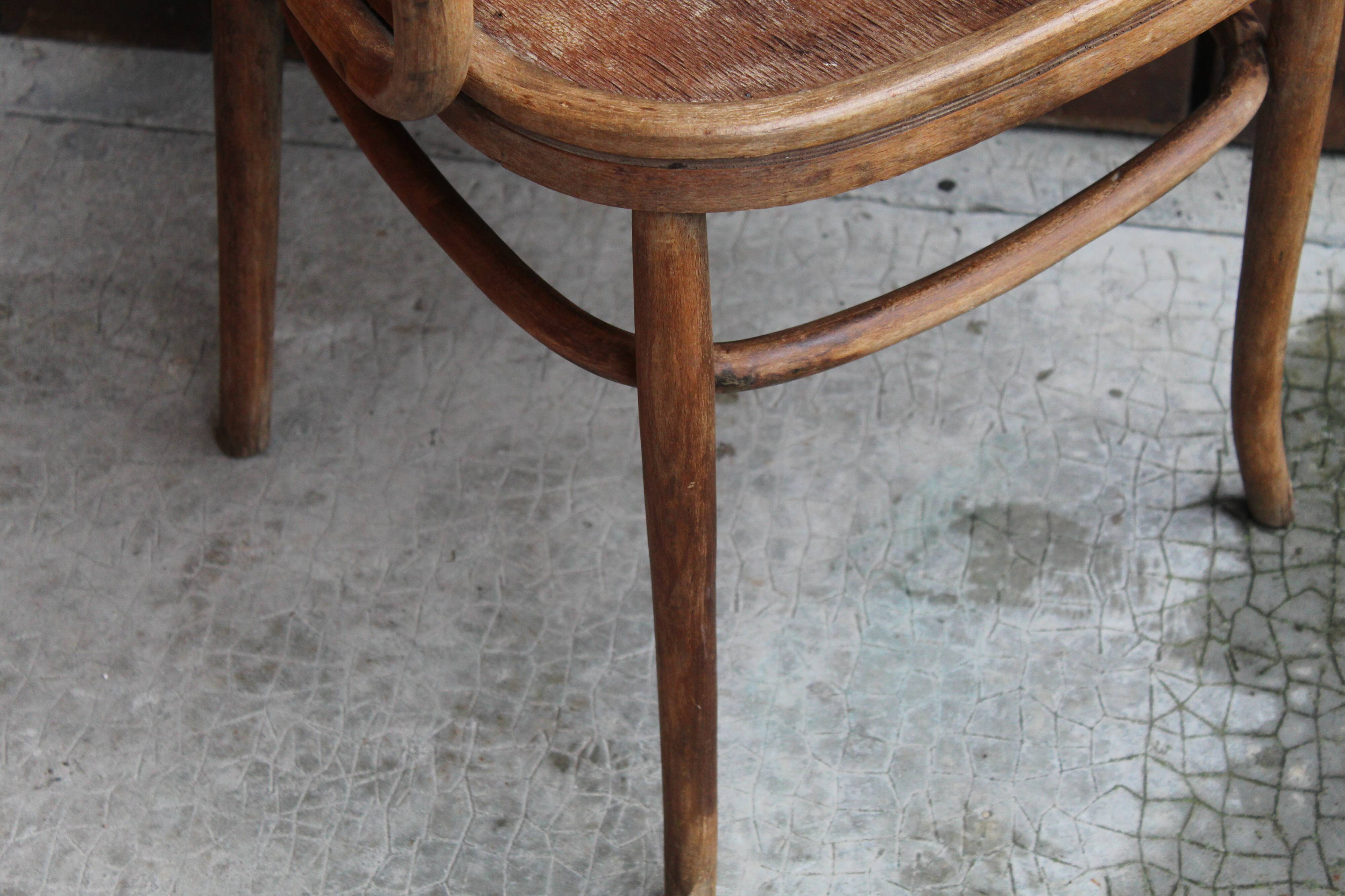 Curved wooden armchair