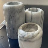 Trio of vintage marble candlesticks