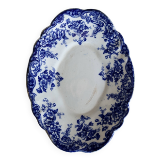 Vintage blue earthenware dish