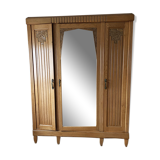 Old wardrobe-wardrobe in solid oak light art deco