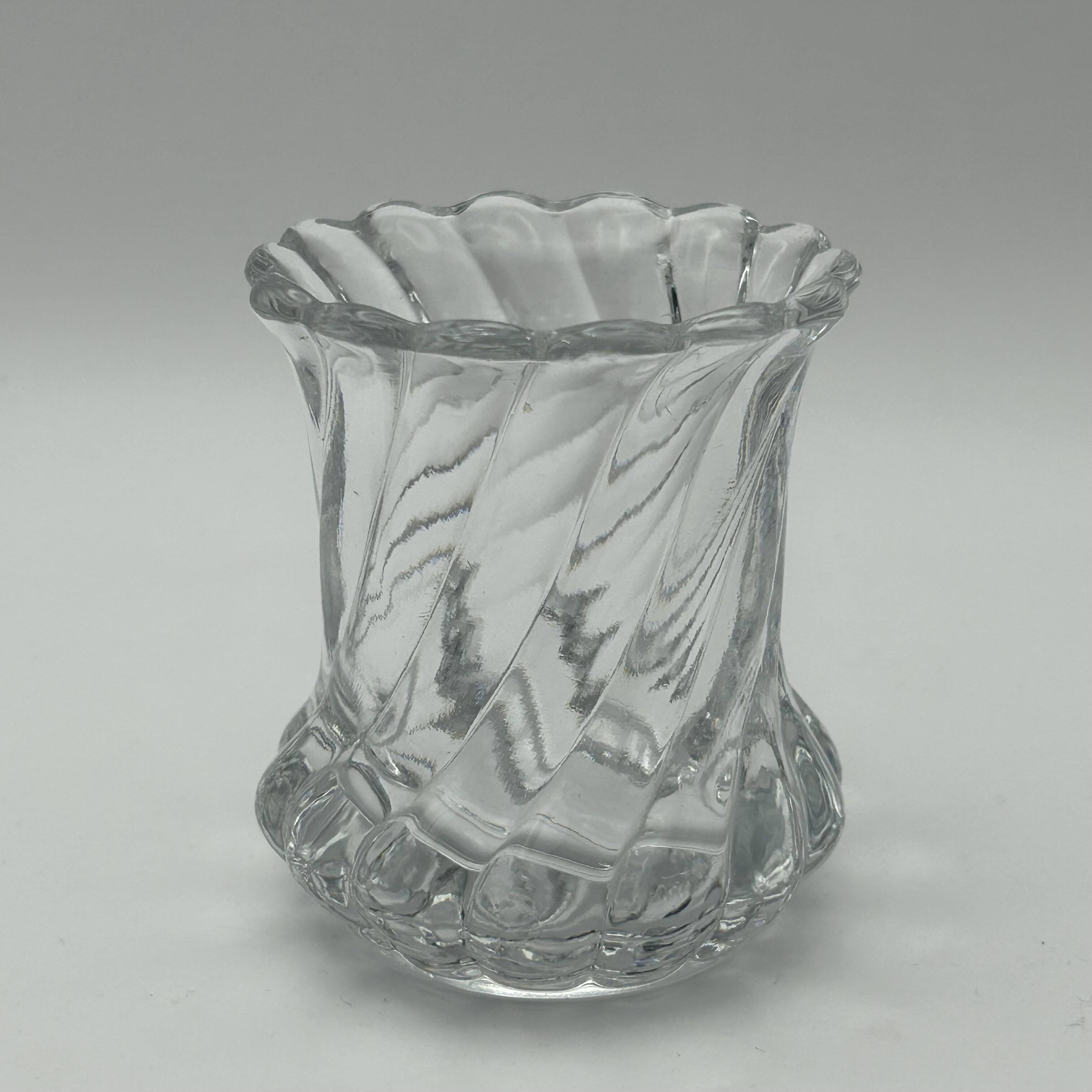 Small vase toothpick holder model bamboo crystal by Baccarat signed