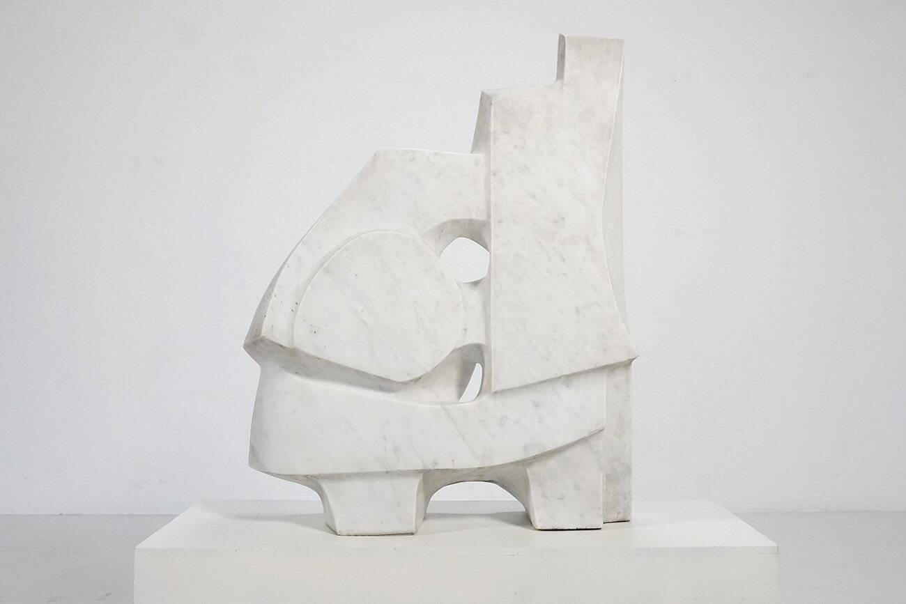 French Artist, Large Abstract Organic Sculpture, 1970s, Marble