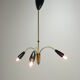 Italian 3 Armed Chandelier with Brass, 1960s