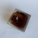 Sommerso Murano Glass Ashtray by Flavio Poli