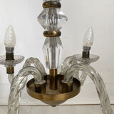 Suspension verre et laiton vintage 1950