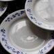 6 Vintage Dessert Plates – Oxford Earthenware – White & Blue