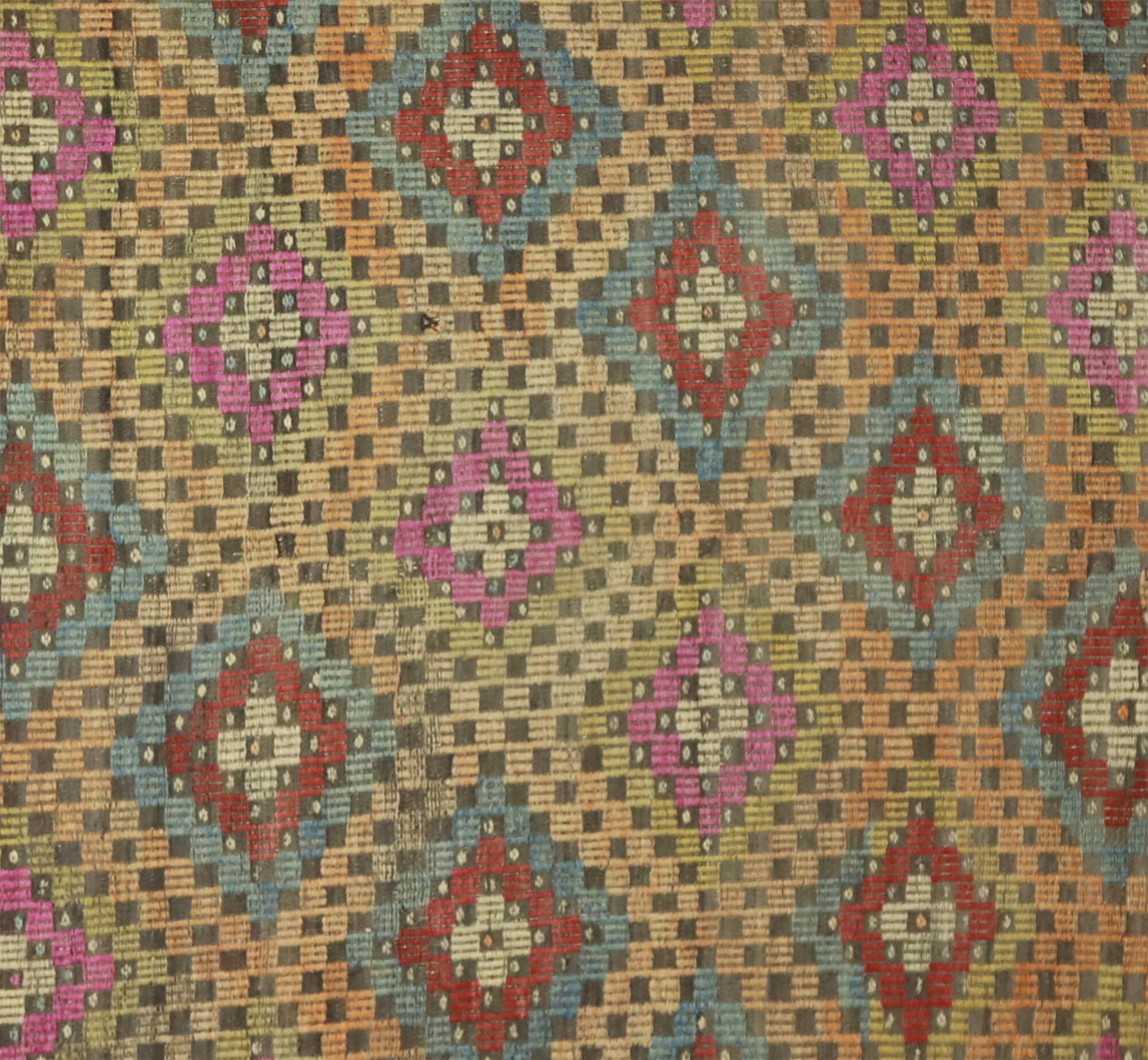 Vintage Turkish Oushak Kilim Rug 190x312 cm Handmade Wool