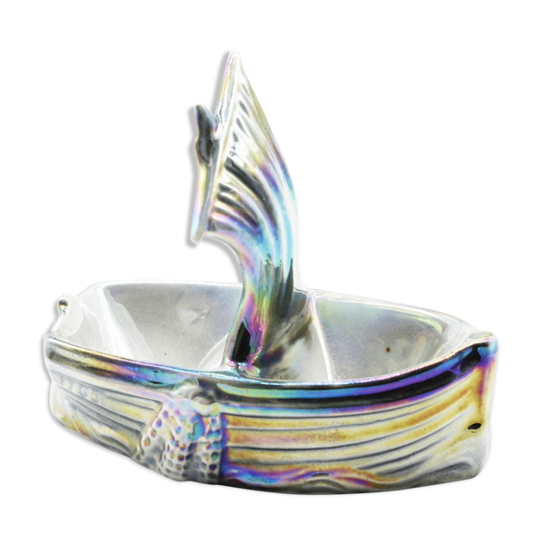 Ancienne salière bateau en porcelaine