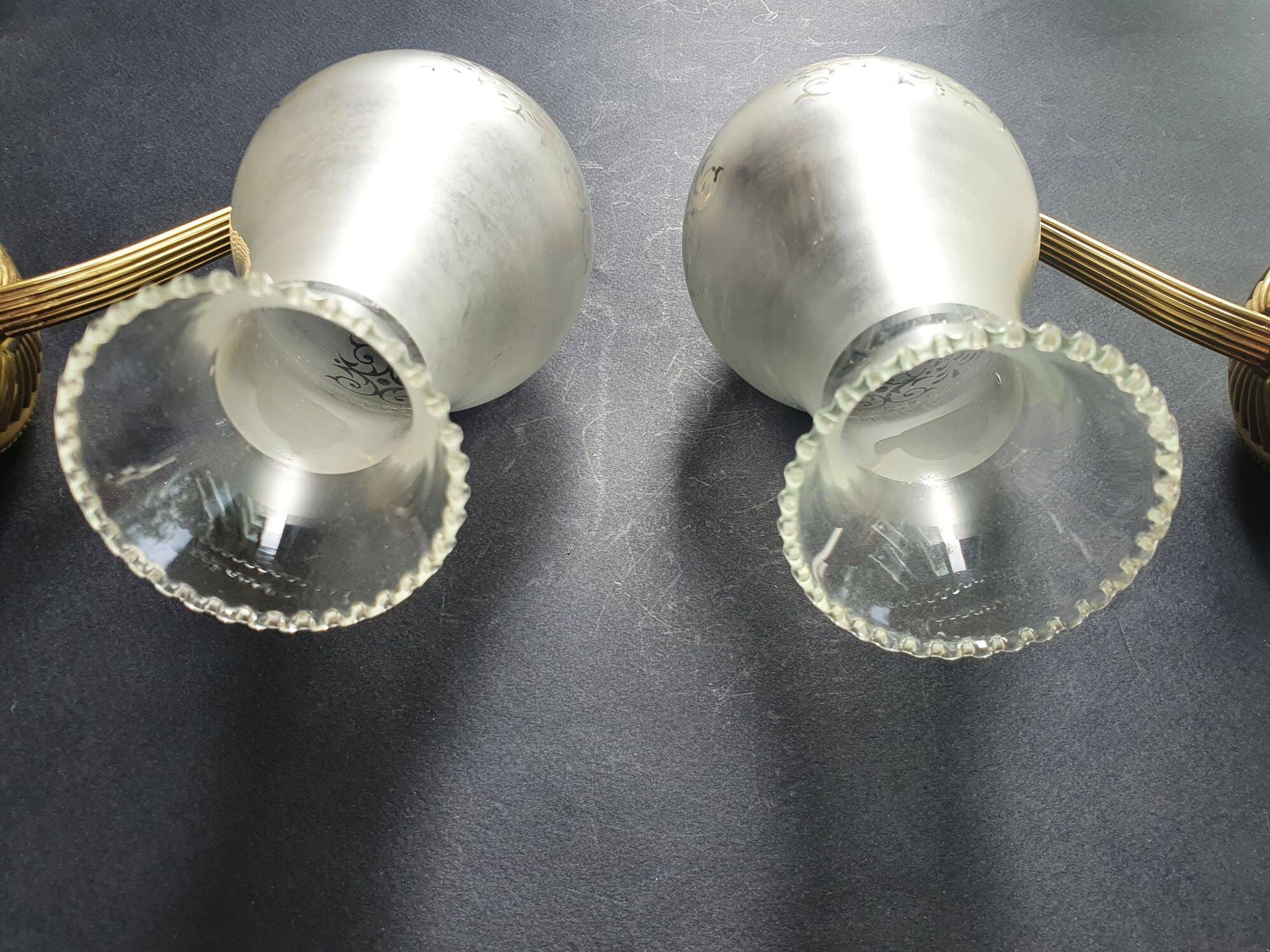 Pair of antique gold wall sconces