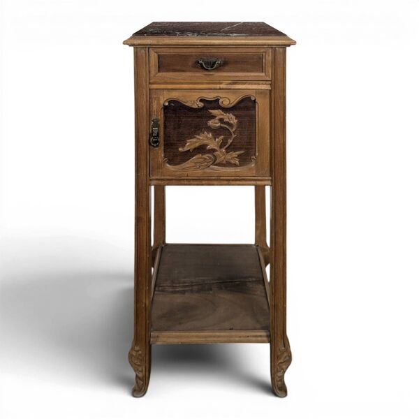 Chevet style Art nouveau plateau marbre griotte