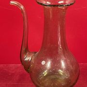 Design decanter, pourer in glassware of biot green vintage glass