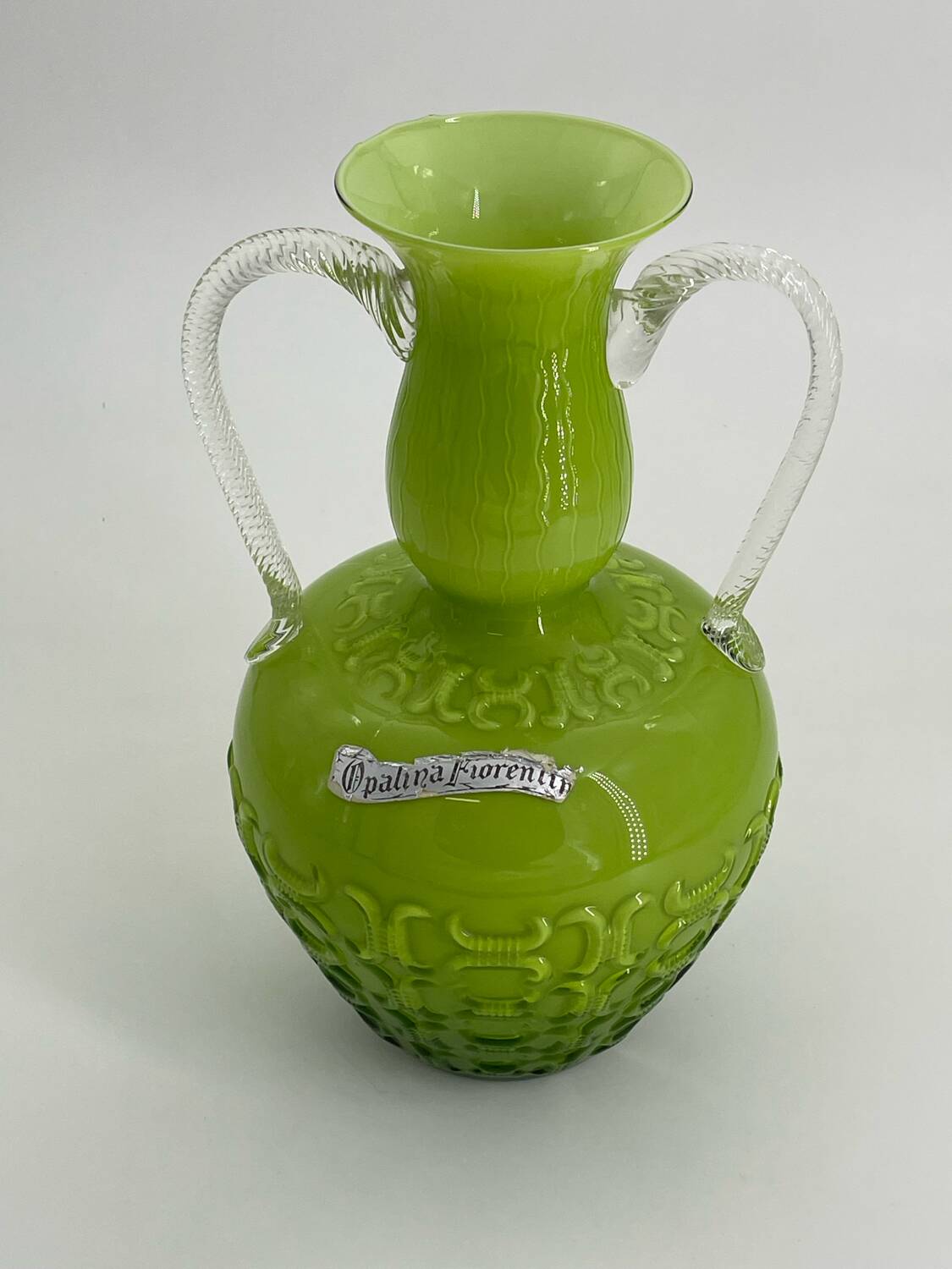 Vintage Opalina Fiorantina glass vase