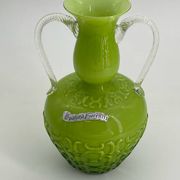 Vintage Opalina Fiorantina glass vase