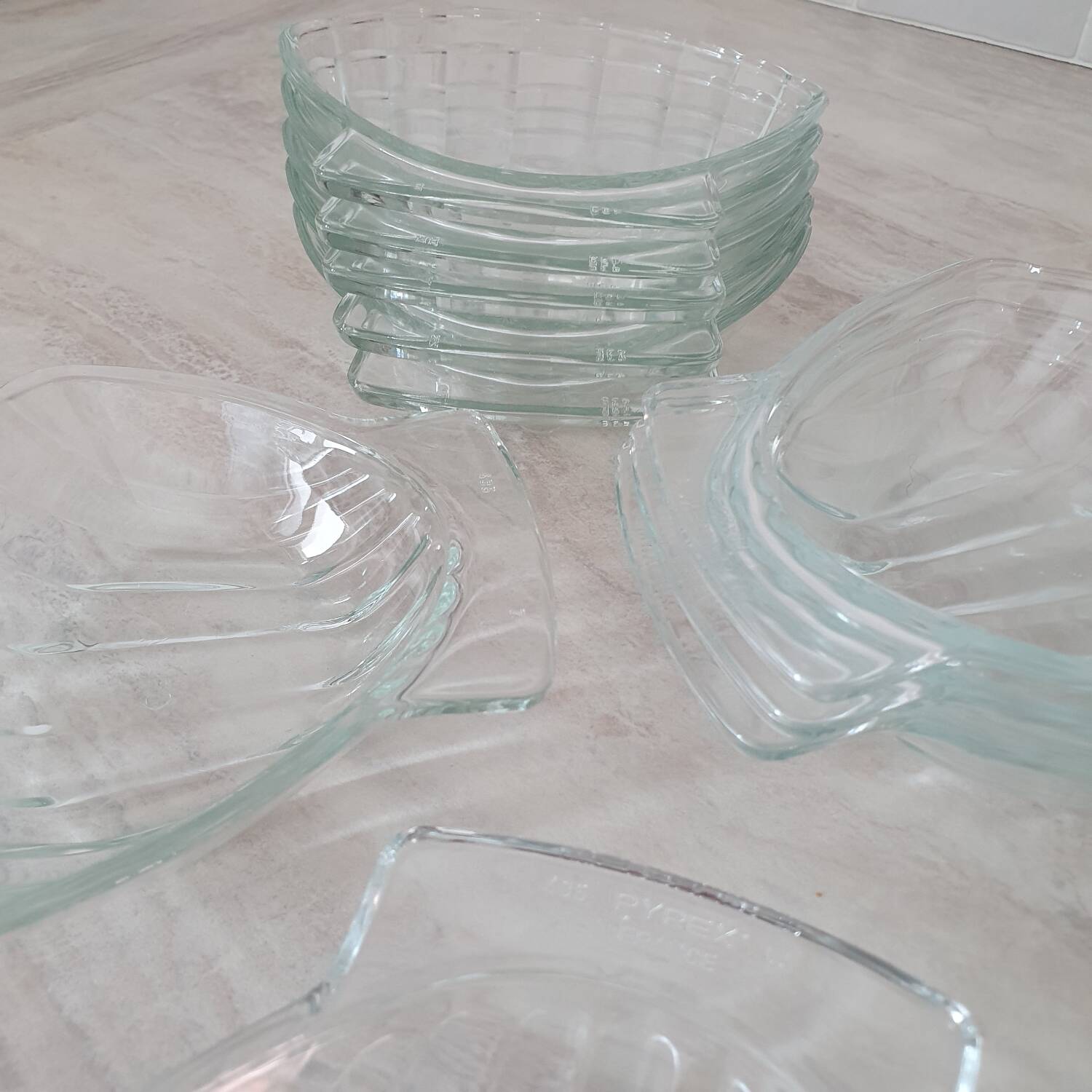 Glass scallop bowls