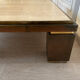 XXL copper brass and travertine square coffee table, Belgo Chrom