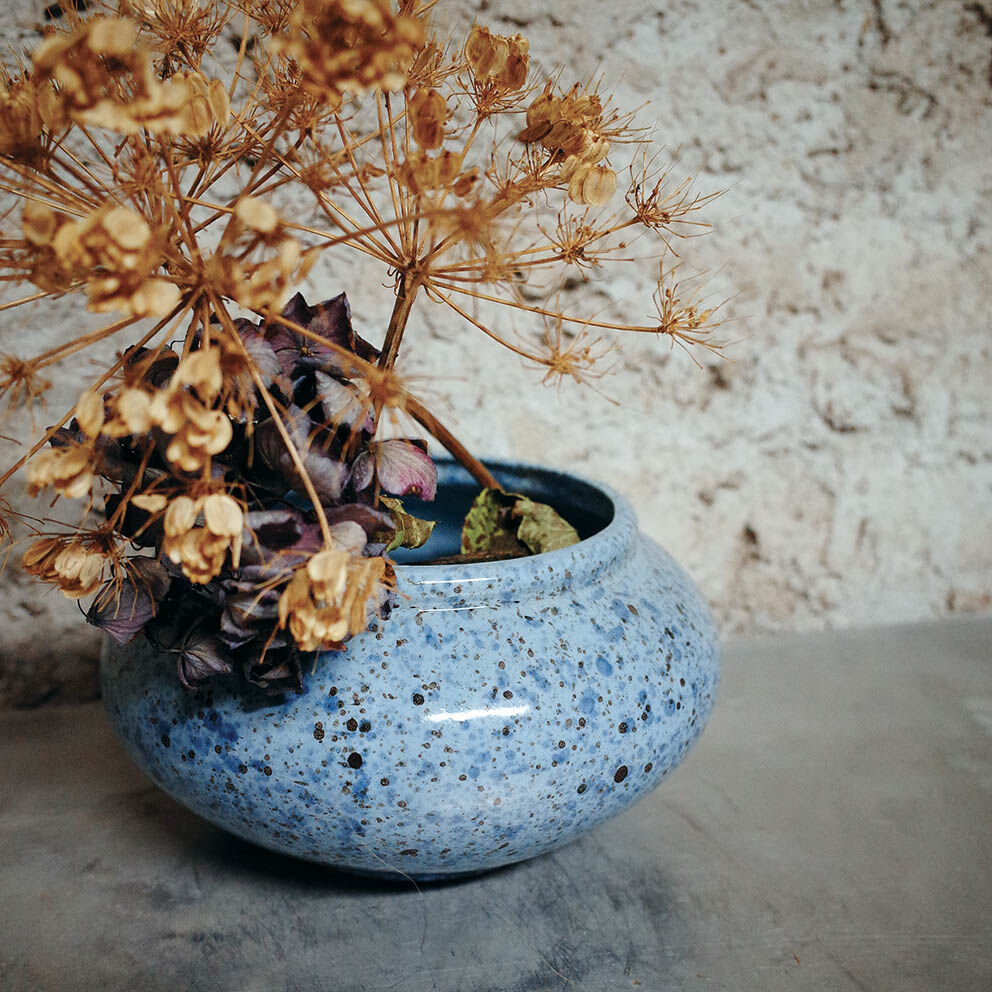 Speckled ceramic vase