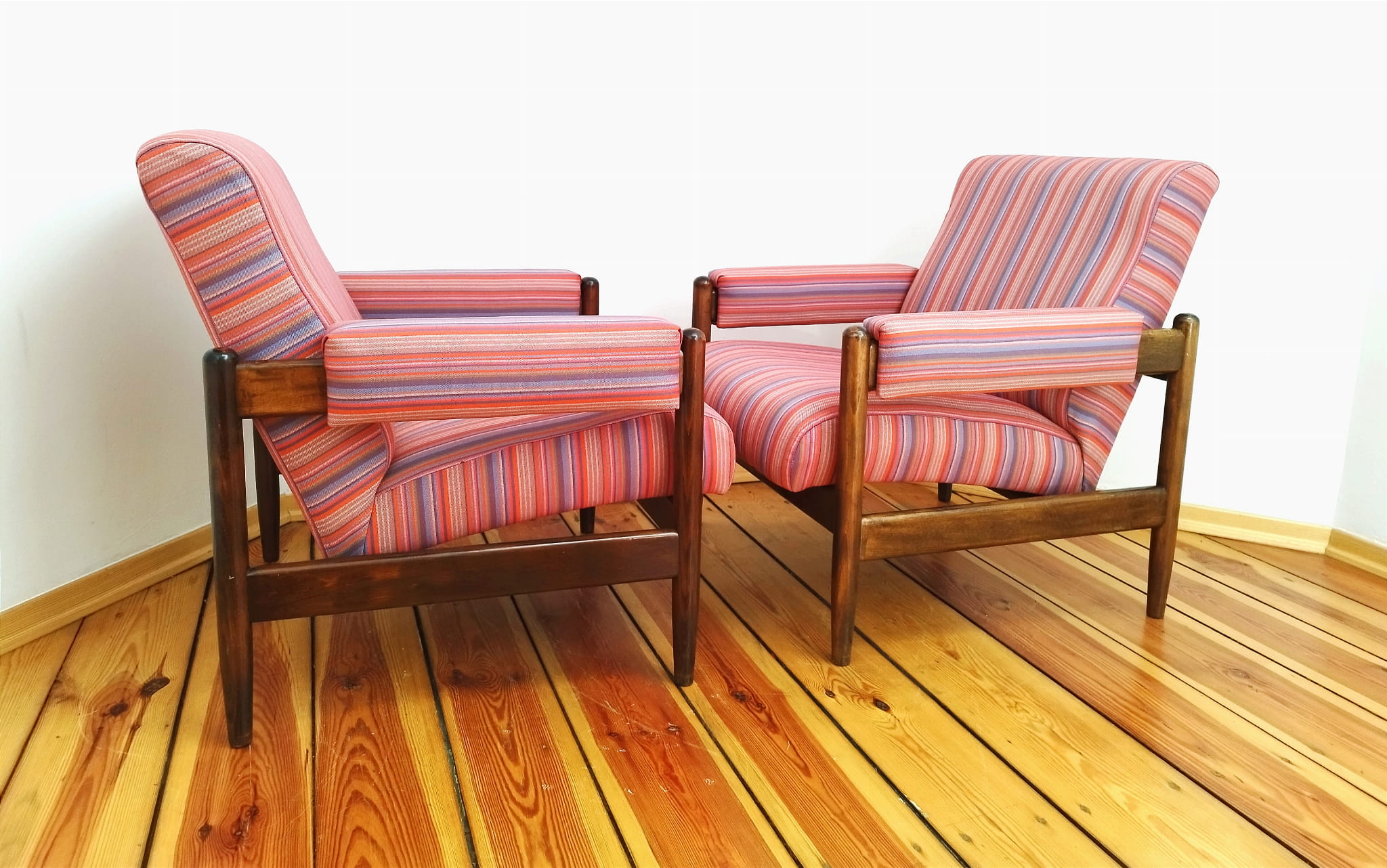 A pair of armchairs, vintage, 60s