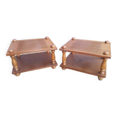 Pair of low wooden bedside tables