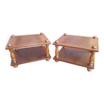 Pair of low wooden bedside tables