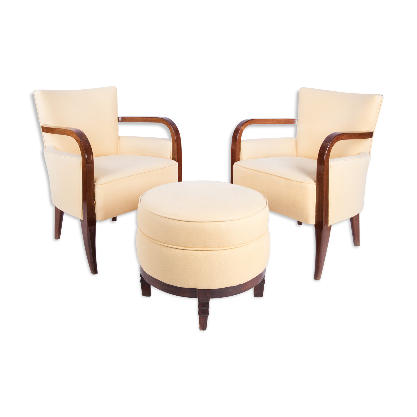 Set of armchairs and Ottoman art-deco