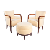 Set of armchairs and Ottoman art-deco