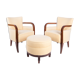 Set de fauteuils et ottoman art-déco