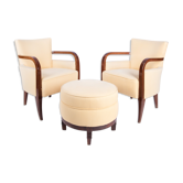 Set of armchairs and Ottoman art-deco