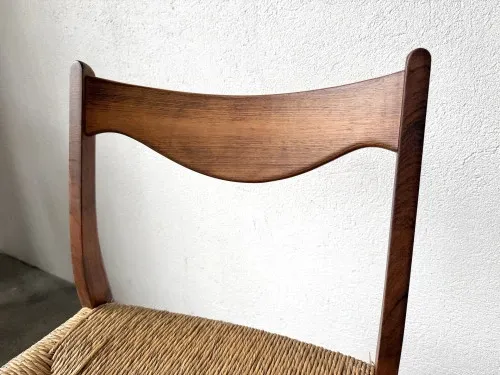 GS60 chair in exotic wood and straw, Arne Wahl Iversen, 1960s