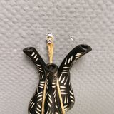 Wall-mounted vase for three small flowers by Loholt ceramics Denmark 70-80s