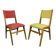 Pair of 50's style reconstruction chairs, wood