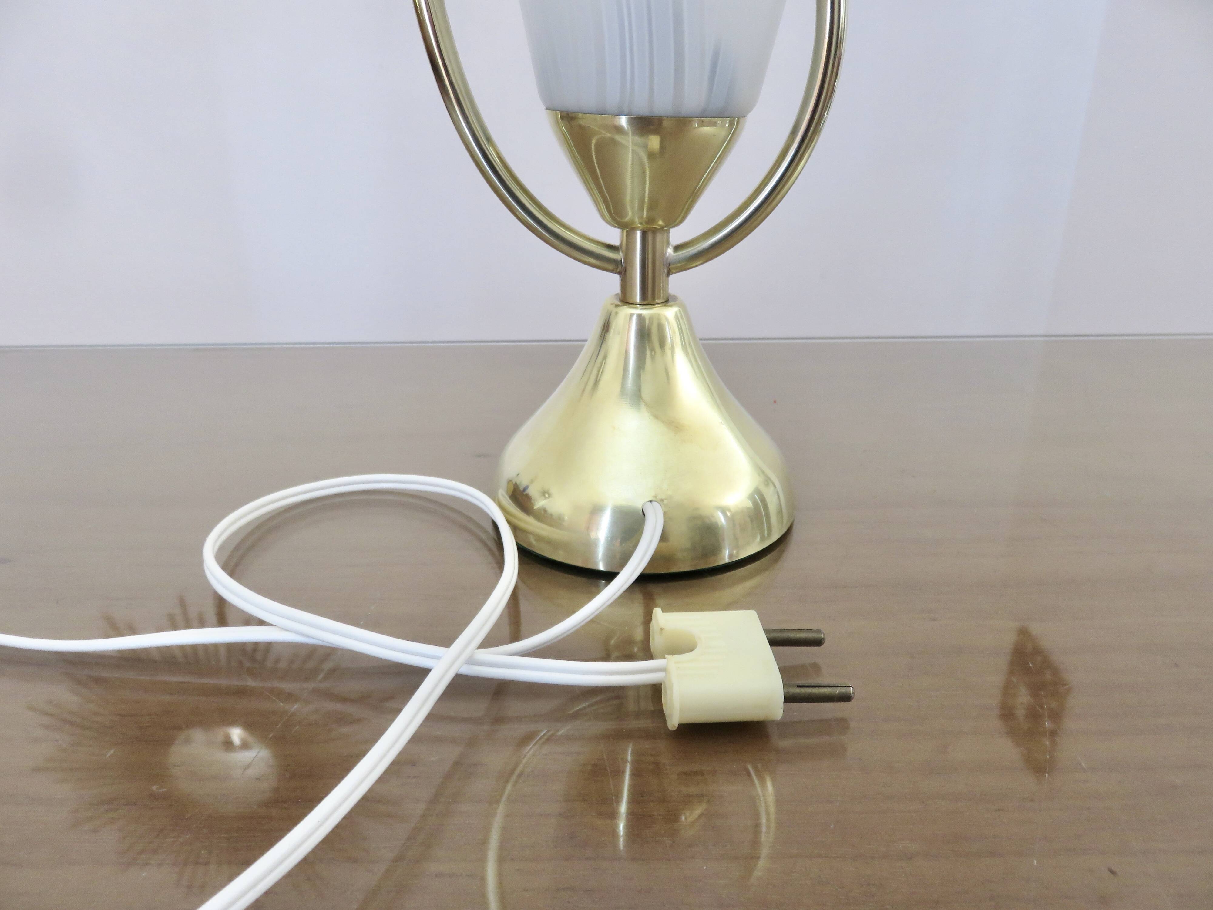Lampe en laiton doré et verre royal lumière 1960