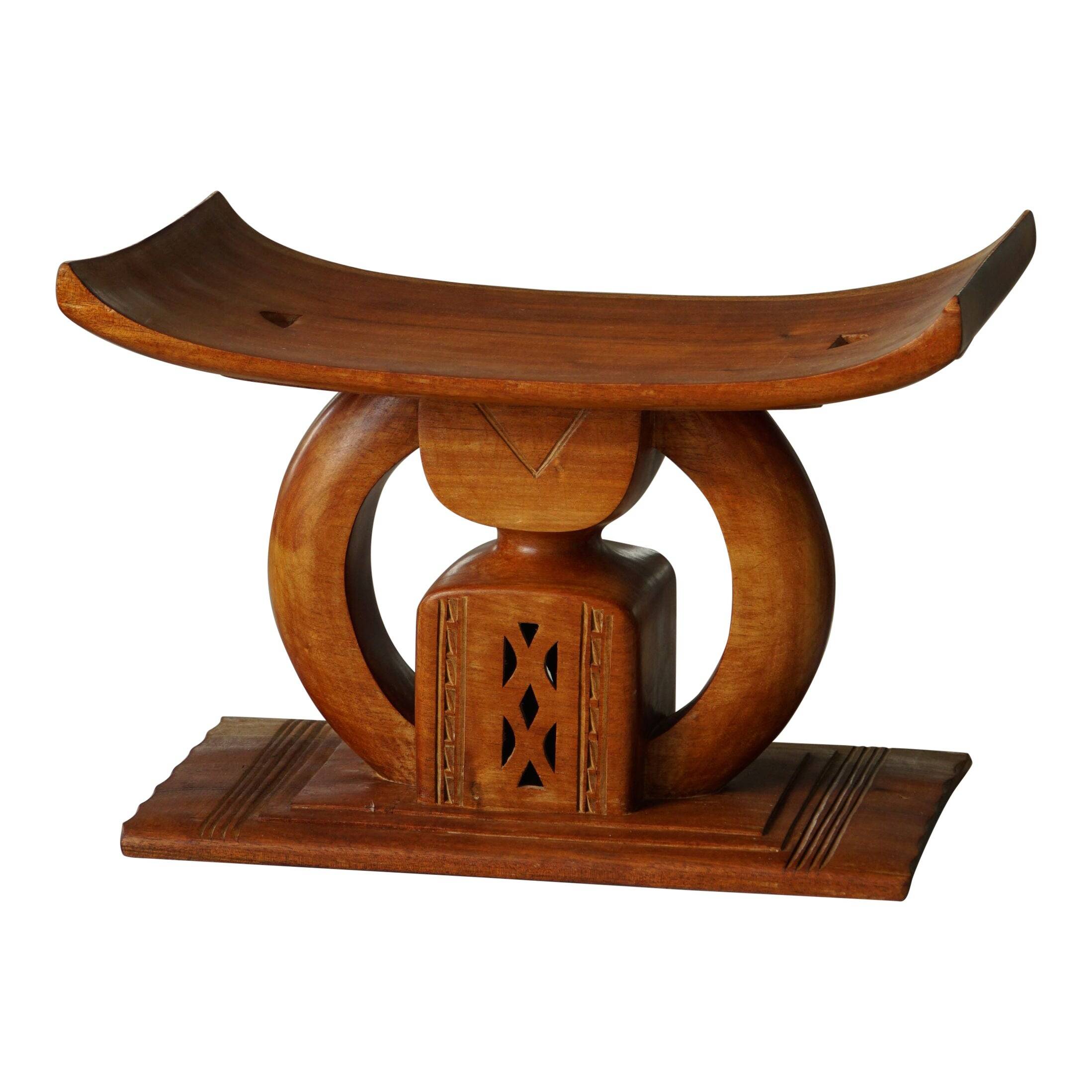 Ashanti stool from West Africa, carved from hardwood, 20th century.