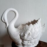 Pair of ceramic swan pot covers 1970