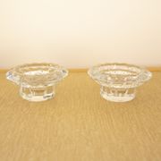 2 clear glass candle holders from Reims
