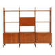 Library with wooden uprights by A.V. Contemporary Furnishings, 1960s.