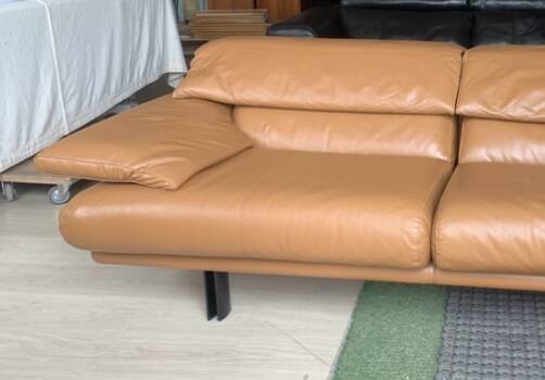 Camel leather sofa