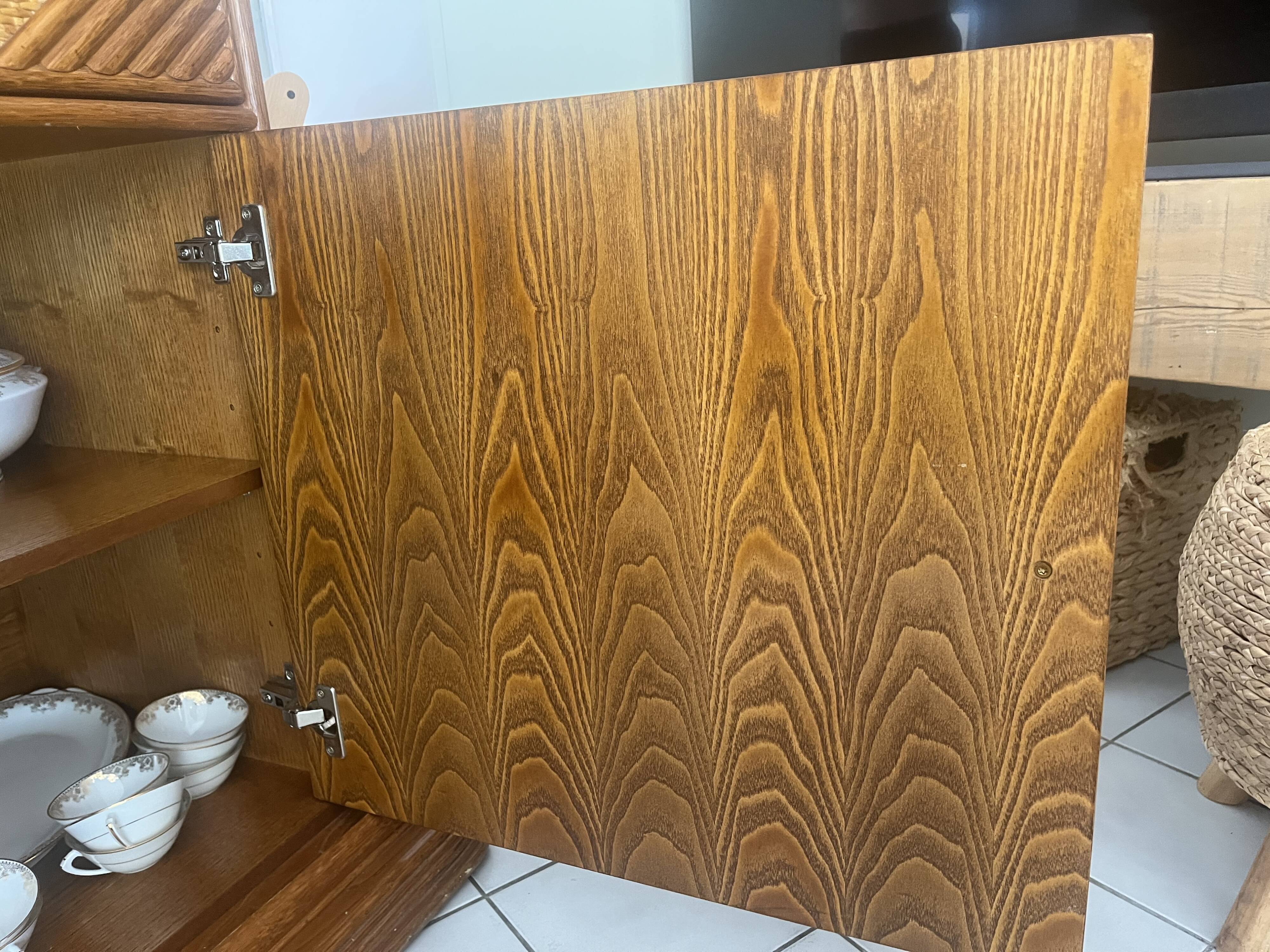 Buffet, vintage wicker commode in Riviera style, 1970s.