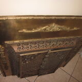 Antique brass fireplace front