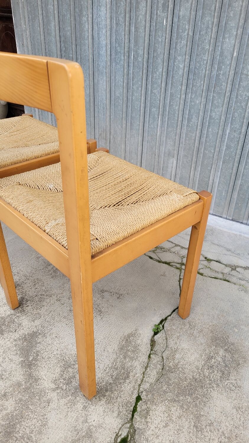 Pair of vintage Italian rope chairs - 1970s