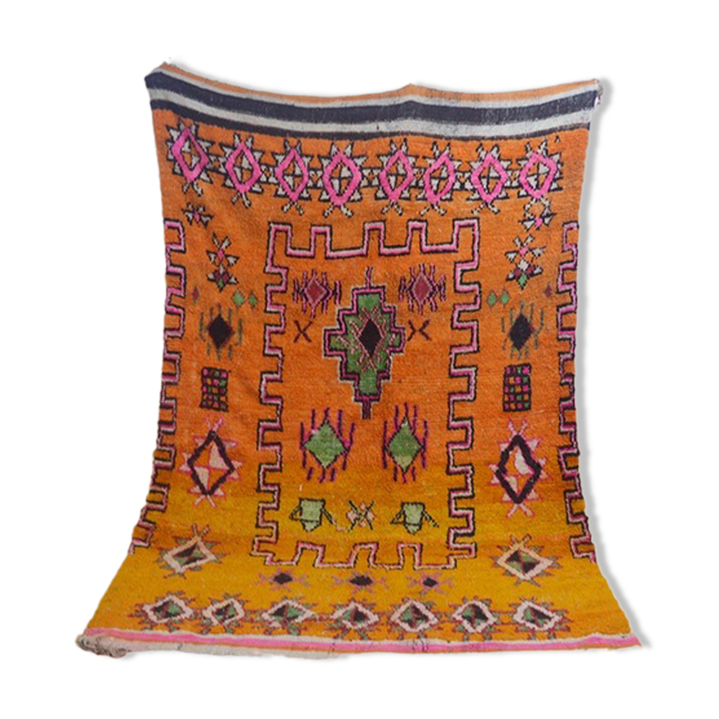 Vintage berber carpet orange 254 x 161 cm