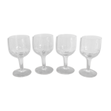 4 engraved glass wine glasses from the 30s