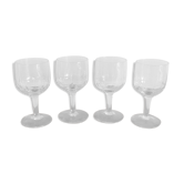 4 engraved glass wine glasses from the 30s
