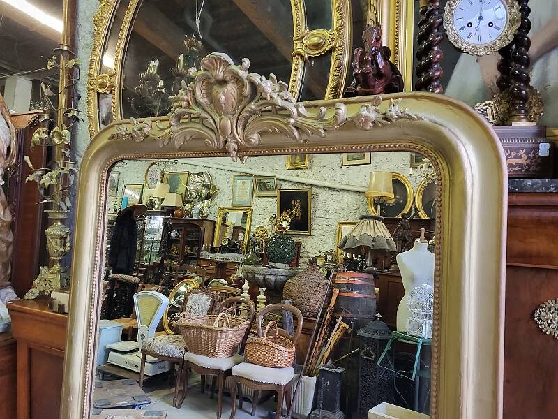 Antique louis philippe pedal mirror from the 19th century