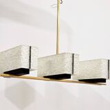 Vintage modernist chandelier in gilded brass – 1970s design